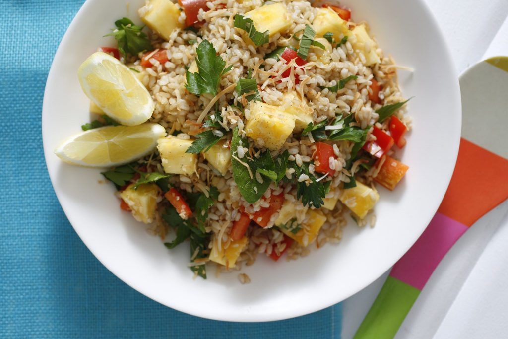 Pineapple & Toasted Coconut Brown Rice Salad